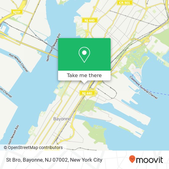 Mapa de St Bro, Bayonne, NJ 07002