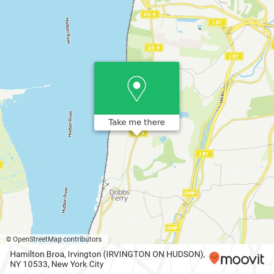 Mapa de Hamilton Broa, Irvington (IRVINGTON ON HUDSON), NY 10533