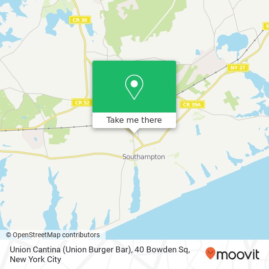 Union Cantina (Union Burger Bar), 40 Bowden Sq map