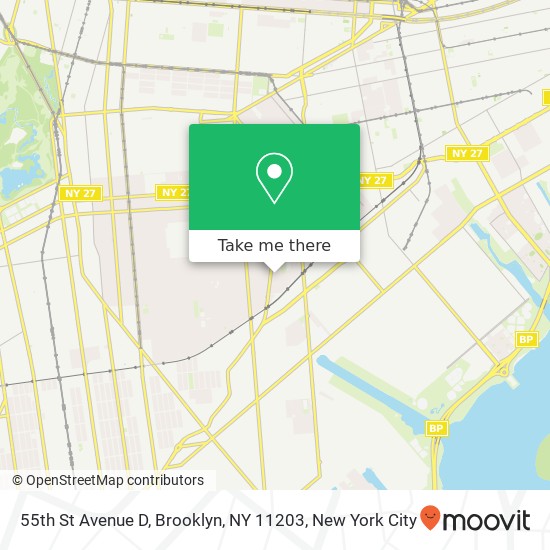 Mapa de 55th St Avenue D, Brooklyn, NY 11203