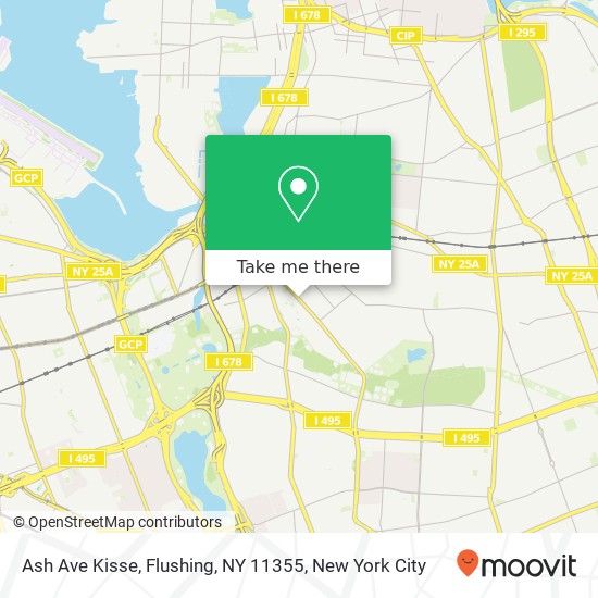 Mapa de Ash Ave Kisse, Flushing, NY 11355