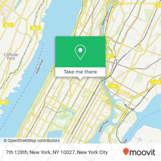 Mapa de 7th 128th, New York, NY 10027