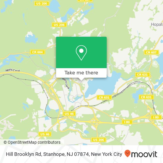 Mapa de Hill Brooklyn Rd, Stanhope, NJ 07874
