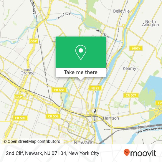Mapa de 2nd Clif, Newark, NJ 07104