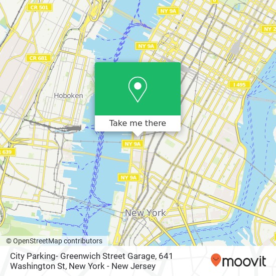 City Parking- Greenwich Street Garage, 641 Washington St map