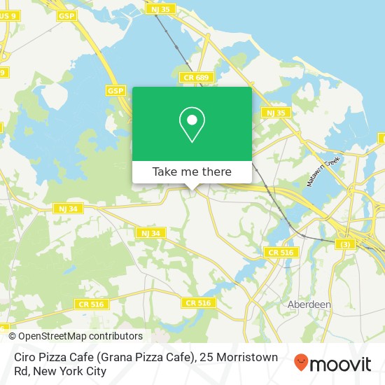 Ciro Pizza Cafe (Grana Pizza Cafe), 25 Morristown Rd map