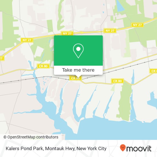 Mapa de Kalers Pond Park, Montauk Hwy