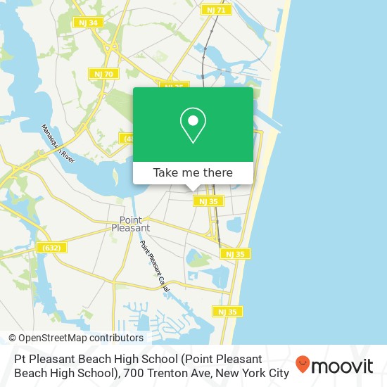 Pt Pleasant Beach High School (Point Pleasant Beach High School), 700 Trenton Ave map