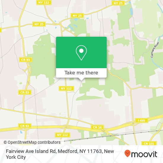 Mapa de Fairview Ave Island Rd, Medford, NY 11763