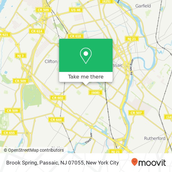 Mapa de Brook Spring, Passaic, NJ 07055