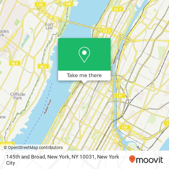 145th and Broad, New York, NY 10031 map