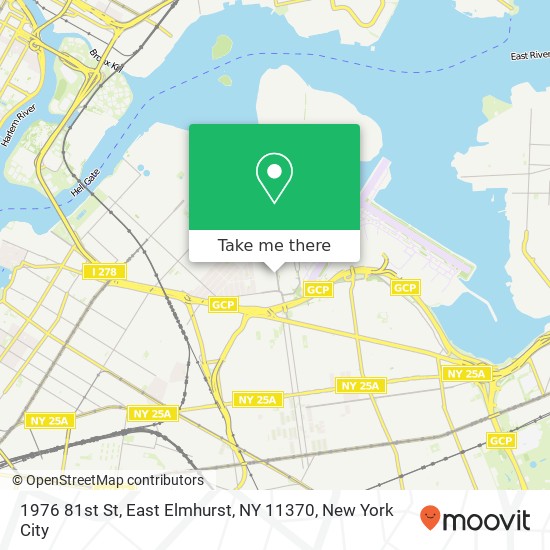 Mapa de 1976 81st St, East Elmhurst, NY 11370