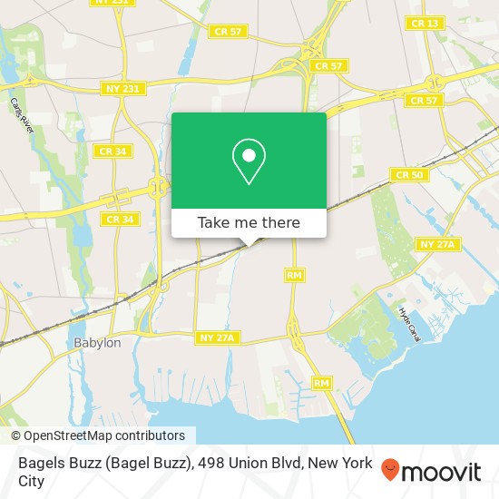 Mapa de Bagels Buzz (Bagel Buzz), 498 Union Blvd