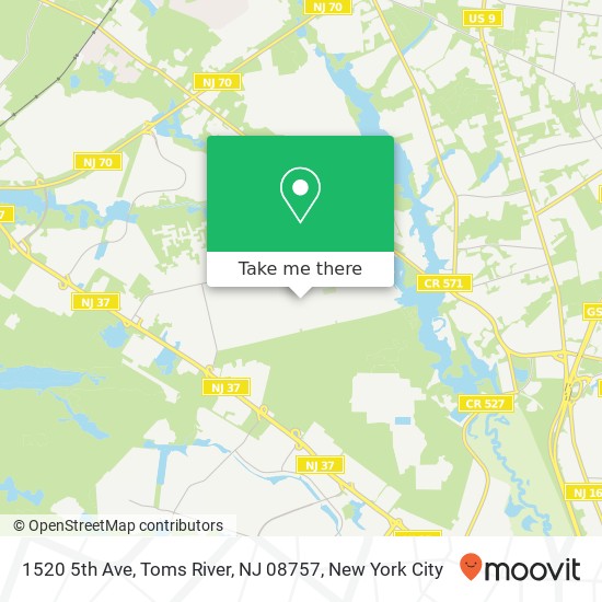 Mapa de 1520 5th Ave, Toms River, NJ 08757