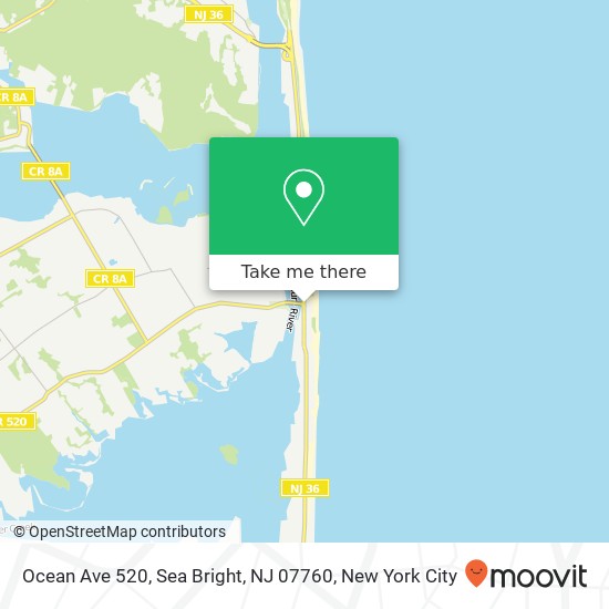 Mapa de Ocean Ave 520, Sea Bright, NJ 07760