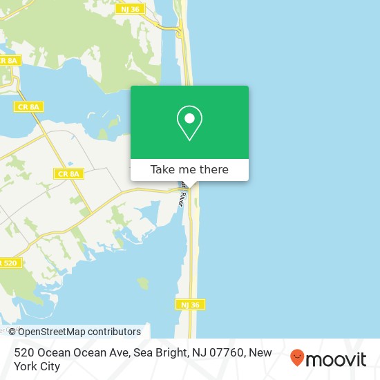 Mapa de 520 Ocean Ocean Ave, Sea Bright, NJ 07760