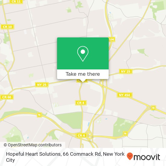 Mapa de Hopeful Heart Solutions, 66 Commack Rd