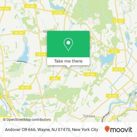 Mapa de Andover CR-666, Wayne, NJ 07470