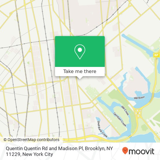 Mapa de Quentin Quentin Rd and Madison Pl, Brooklyn, NY 11229