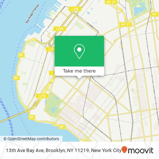 13th Ave Bay Ave, Brooklyn, NY 11219 map