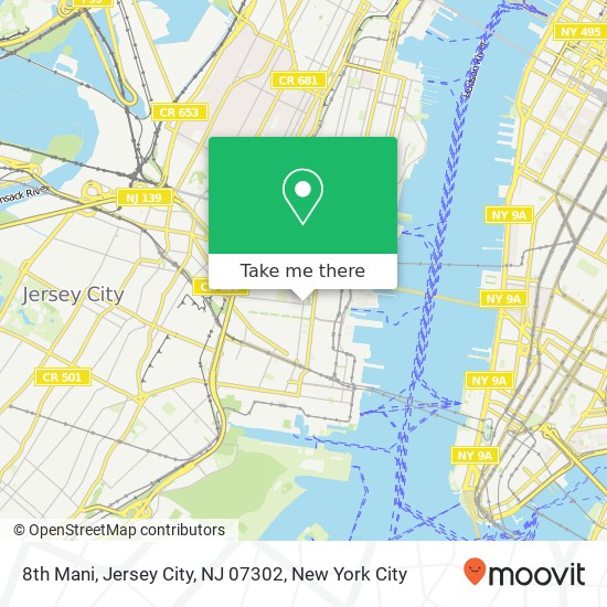 Mapa de 8th Mani, Jersey City, NJ 07302