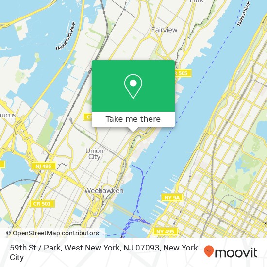 Mapa de 59th St / Park, West New York, NJ 07093
