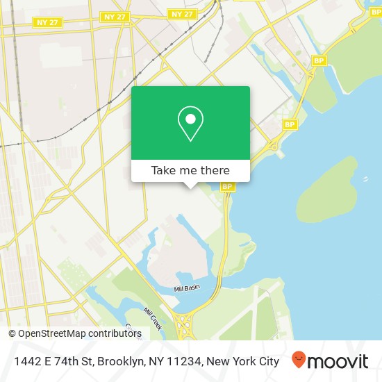 Mapa de 1442 E 74th St, Brooklyn, NY 11234