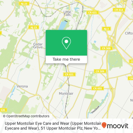 Mapa de Upper Montclair Eye Care and Wear (Upper Montclair Eyecare and Wear), 51 Upper Montclair Plz