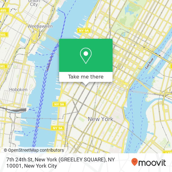 Mapa de 7th 24th St, New York (GREELEY SQUARE), NY 10001