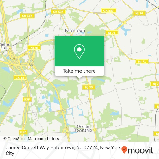 James Corbett Way, Eatontown, NJ 07724 map