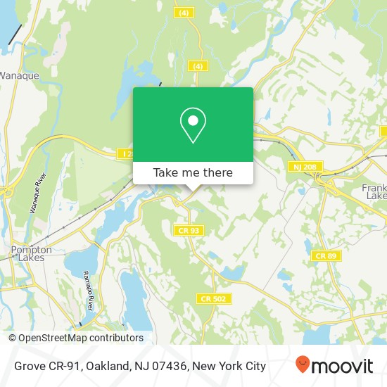 Mapa de Grove CR-91, Oakland, NJ 07436