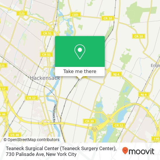 Mapa de Teaneck Surgical Center (Teaneck Surgery Center), 730 Palisade Ave