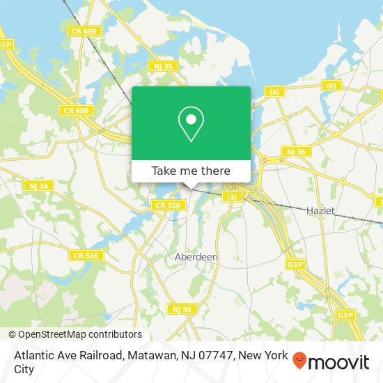 Mapa de Atlantic Ave Railroad, Matawan, NJ 07747