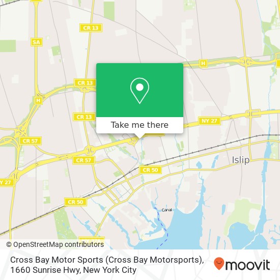 Mapa de Cross Bay Motor Sports (Cross Bay Motorsports), 1660 Sunrise Hwy