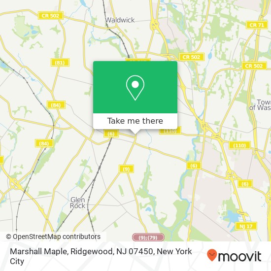 Mapa de Marshall Maple, Ridgewood, NJ 07450