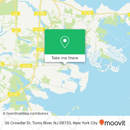 Mapa de 36 Crowder Dr, Toms River, NJ 08753