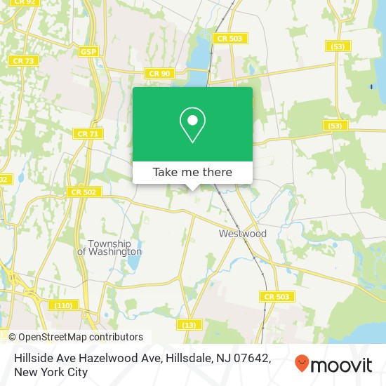 Hillside Ave Hazelwood Ave, Hillsdale, NJ 07642 map