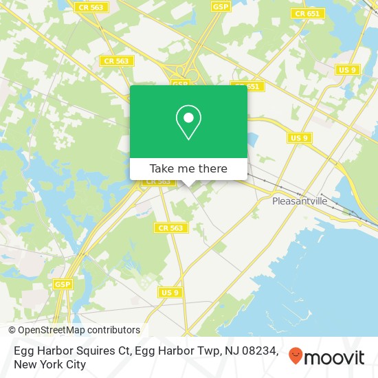 Mapa de Egg Harbor Squires Ct, Egg Harbor Twp, NJ 08234