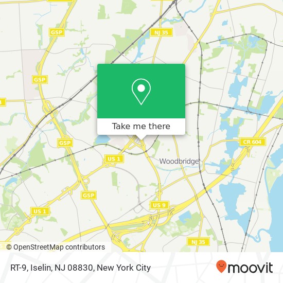 Mapa de RT-9, Iselin, NJ 08830