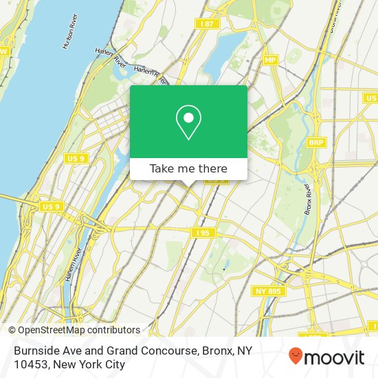 Burnside Ave and Grand Concourse, Bronx, NY 10453 map
