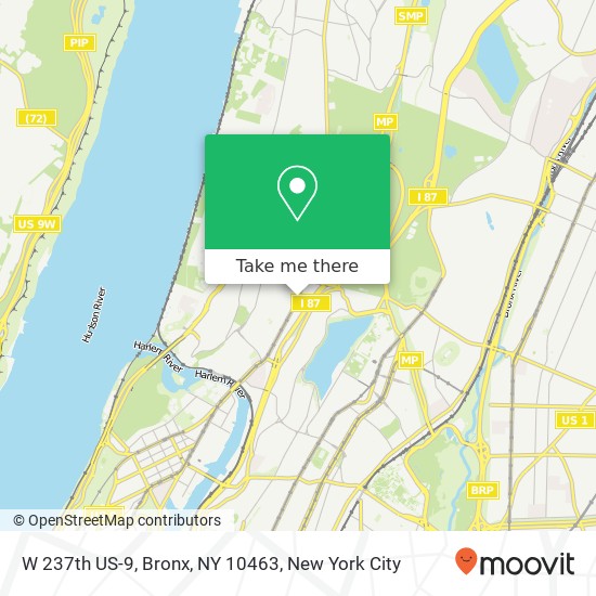 W 237th US-9, Bronx, NY 10463 map