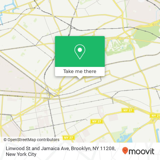 Mapa de Linwood St and Jamaica Ave, Brooklyn, NY 11208