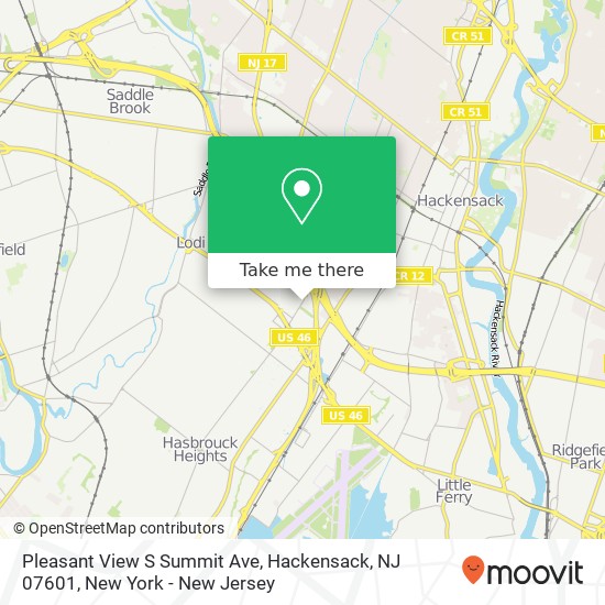 Pleasant View S Summit Ave, Hackensack, NJ 07601 map