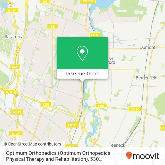 Optimum Orthopedics (Optimum Orthopedics Physical Therapy and Rehabilitation), 530 Kinderkamack Rd map