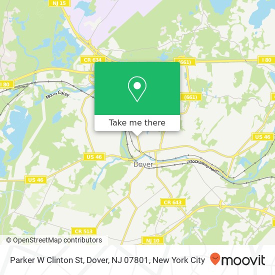 Mapa de Parker W Clinton St, Dover, NJ 07801