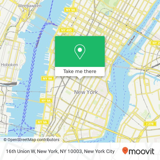 Mapa de 16th Union W, New York, NY 10003