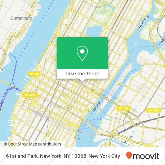 61st and Park, New York, NY 10065 map