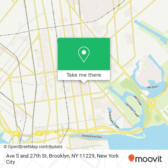 Mapa de Ave S and 27th St, Brooklyn, NY 11229