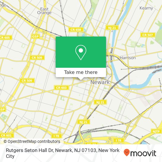 Rutgers Seton Hall Dr, Newark, NJ 07103 map