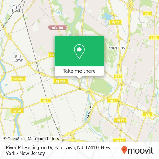 Mapa de River Rd Pellington Dr, Fair Lawn, NJ 07410